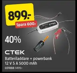 Jula Batteriladdare + powerbank 12 V 5 A 5000 mAh, SEK 899 erbjuda