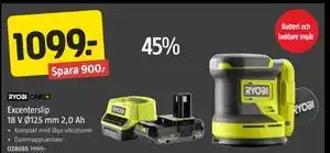 Jula Excenterslip 18 V Ø125 mm 2,0 Ah, SEK 1099 erbjuda