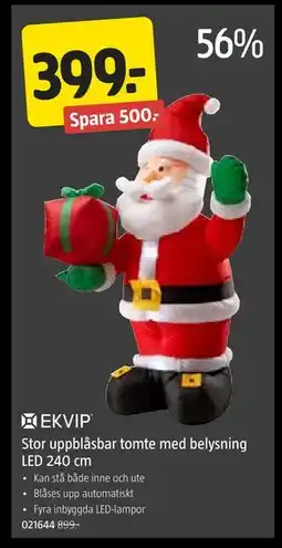 Jula Stor uppblåsbar tomte med belysning LED 240 cm, SEK 399 erbjuda