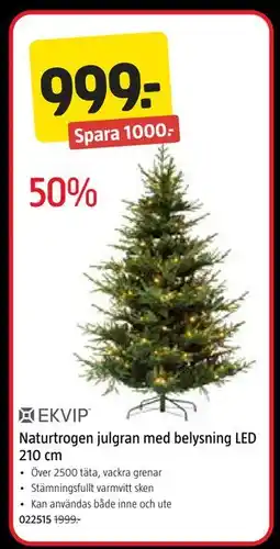 Jula Naturtrogen julgran med belysning LED 210 cm, SEK 999 erbjuda