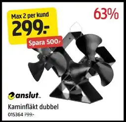 Jula Kaminfläkt dubbel, SEK 299 erbjuda