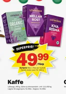 Pekås Kaffe, Medlemspris erbjuda