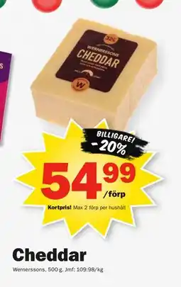 Pekås Cheddar, Medlemspris erbjuda