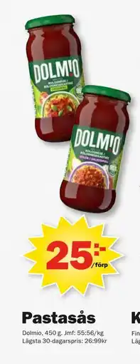 Pekås Pastasås, SEK 25 erbjuda