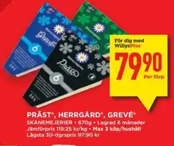 Willys PRÄST , HERRGÅRD , GREVÉ , Medlemspris erbjuda