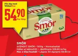 Willys SMÖR, Medlemspris erbjuda