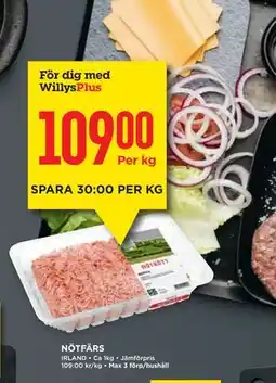 Willys NÖTFÄRS, Medlemspris erbjuda