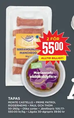 Willys TAPAS, SEK 55 erbjuda