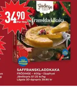 Willys SAFFRANSKLADDKAKA, SEK 34.9 erbjuda