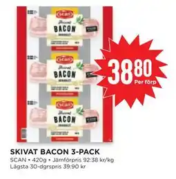 Willys SKIVAT BACON 3-PACK, SEK 38.8 erbjuda
