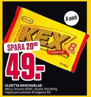 CLOETTA KEXCHOKLAD, SEK 49