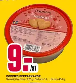 ÖoB POPPIES PEPPARKAKOR, SEK 9 erbjuda