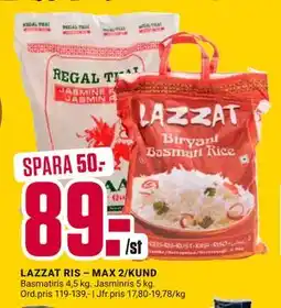 ÖoB LAZZAT RIS MAX 2/KUND, SEK 89 erbjuda