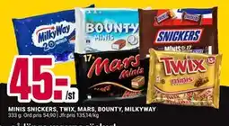 ÖoB MINIS SNICKERS, TWIX, MARS, BOUNTY, MILKYWAY, SEK 45 erbjuda