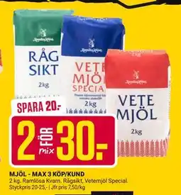 ÖoB MJÖL - MAX 3 KÖP/KUND, SEK 30 erbjuda