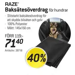 thansen Baksätesöverdrag, SEK 71.4 erbjuda