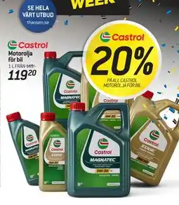 thansen 20% PÅ ALL CASTROL MOTOROLJA FÖR BIL erbjuda