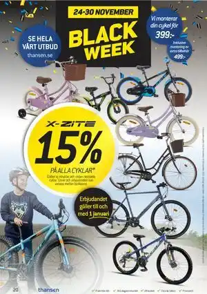 thansen 15% PÅ ALLA CYKLAR erbjuda