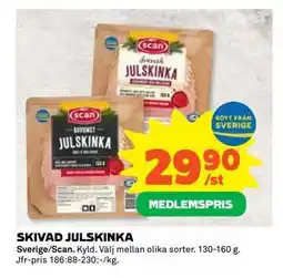 Coop Daglivs SKIVAD JULSKINKA, Medlemspris erbjuda