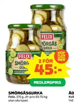 Coop Daglivs SMÖRGÅSGURKA, Medlemspris erbjuda