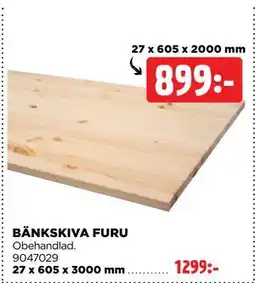 Jem&Fix BÄNKSKIVA FURU erbjuda