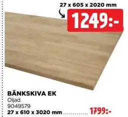 Jem&Fix BÄNKSKIVA EK erbjuda