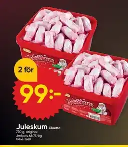 DollarStore Juleskum Cloetta original erbjuda