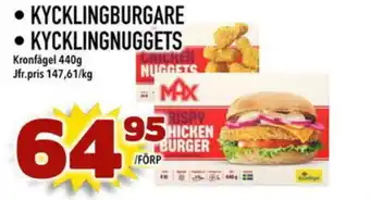Din Mat Kycklingburgare • kycklingnuggets erbjuda