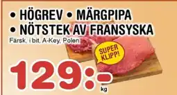 Nya Pulsen Högrev • märgpipa • nötstek av fransyska erbjuda
