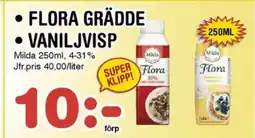Nya Pulsen Flora grädde* vaniljvisp erbjuda