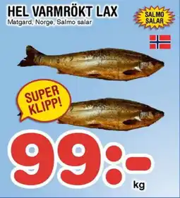 Nya Pulsen Hel varmrökt lax erbjuda