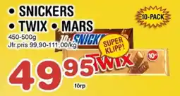 Nya Pulsen Snickers• twix• mars erbjuda