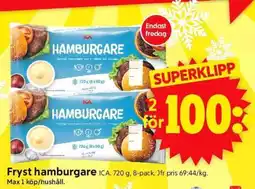 ICA Supermarket Fryst hamburgare erbjuda