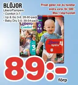 Nya Pulsen Libero/Pampers Blöjor erbjuda