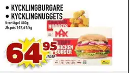 Nya Pulsen Kronfågel Kycklingburgare • Kycklingnuggets erbjuda