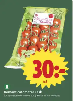 ICA Nära ICA Romanticatomater i ask erbjuda