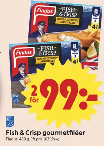 ICA Nära Findus Fish & Crisp gourmetfiléer erbjuda