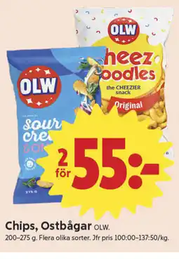 ICA Nära OLW Chips, Ostbågar erbjuda