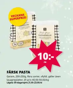Tempo Garant Färsk pasta erbjuda