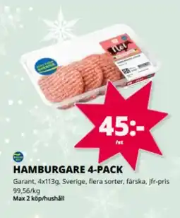 Tempo Garant Hamburgare 4-pack erbjuda