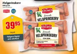 Extra Mjällby Stormarknad Scan Helgprinskorv erbjuda