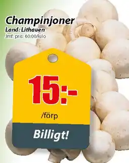 Extra Mjällby Stormarknad Champinjoner erbjuda