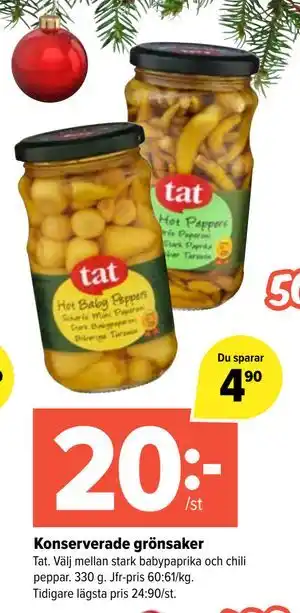 Konserverade grönsaker, SEK 20