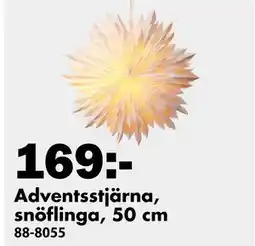 Biltema Adventsstjärna, snöflinga, 50 cm, SEK 169 erbjuda