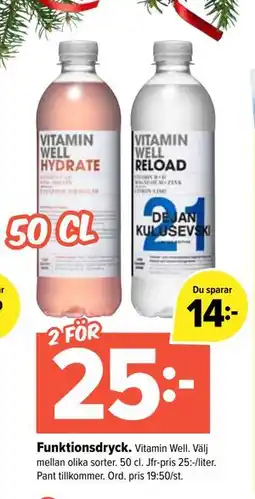 Coop Extra Funktionsdryck, SEK 25 erbjuda