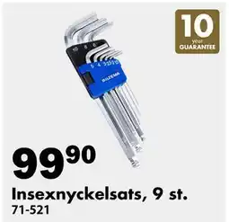 Biltema Insexnyckelsats, 9 st., SEK 99.9 erbjuda