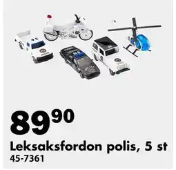 Biltema Leksaksfordon polis, 5 st, SEK 89.9 erbjuda