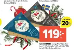 Coop Extra Klassikerost, SEK 119 erbjuda