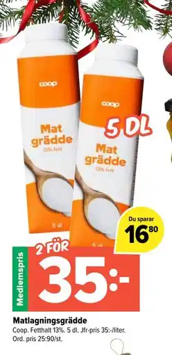 Coop Extra Matlagningsgrädde, Medlemspris erbjuda