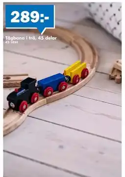 Biltema Tågbana i trä, 45 delar, SEK 289 erbjuda